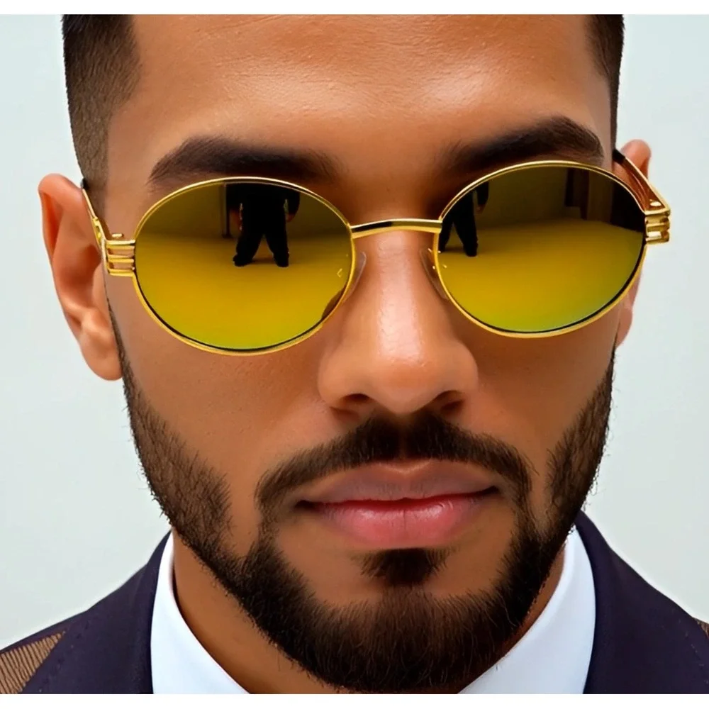 Fashion Sunglasses Vintage Gold Mirror Lens Sun Glasses OUtdoor Festival‎ Style